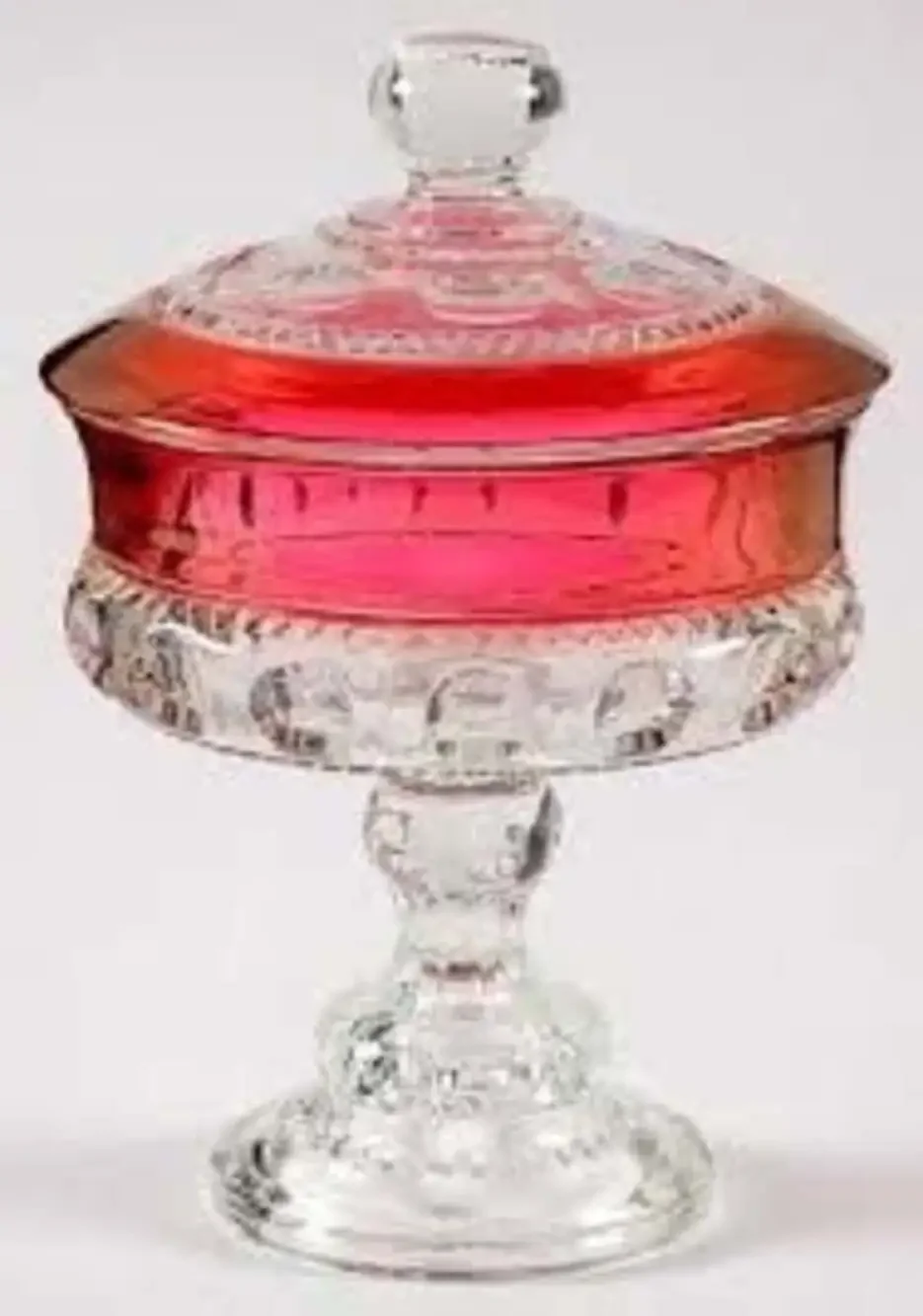 King's Crown Ruby/cranberry Flashed Flat Iced Tea Glass Vintage Tiffin Francisca